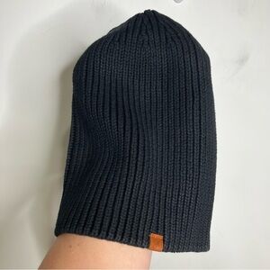 Goumi‎ 100% organic Cotton slouchy beanie hat black knit trendy winter one size